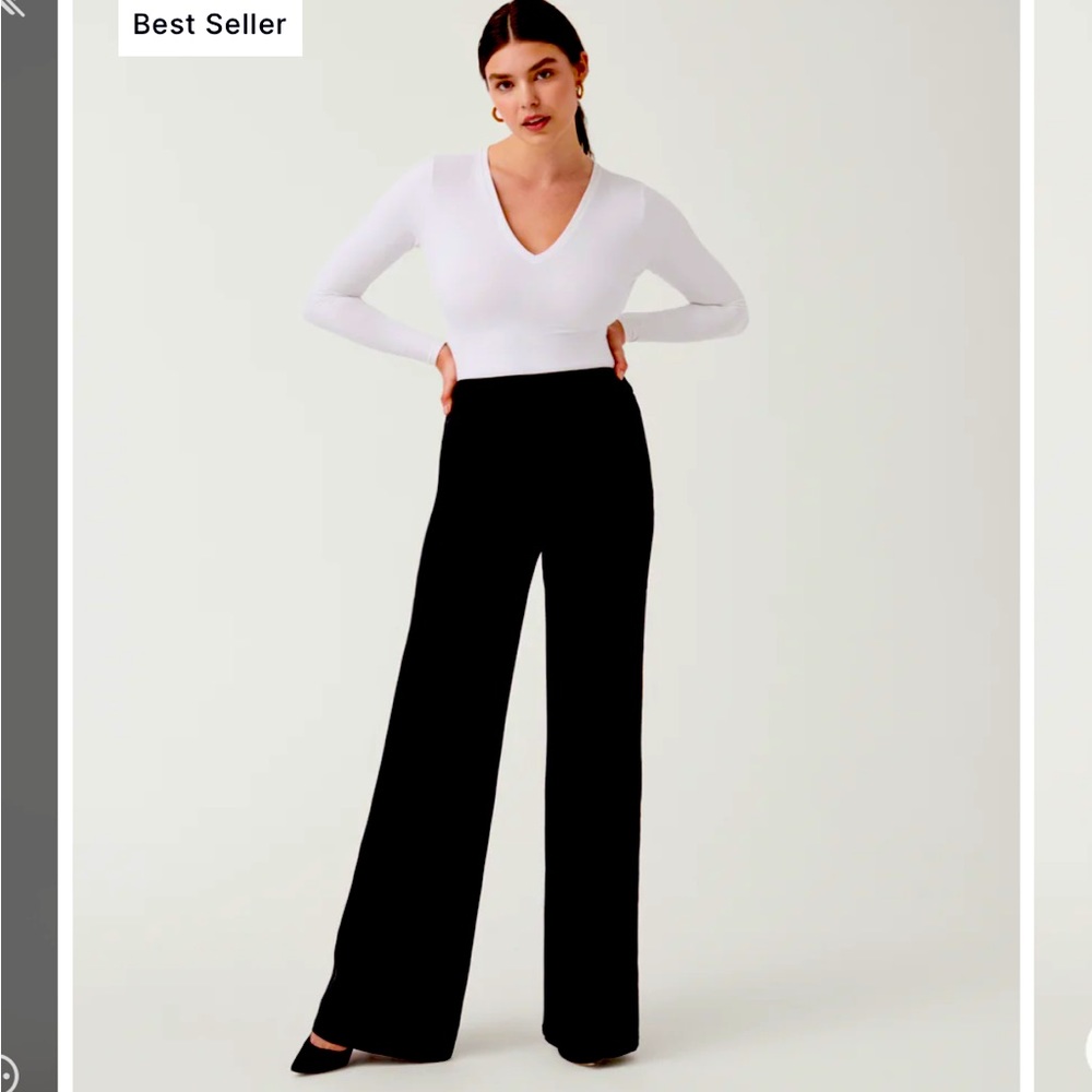 NWT black Spanx wide leg perfect pant, sz large, never worn excellent condition.